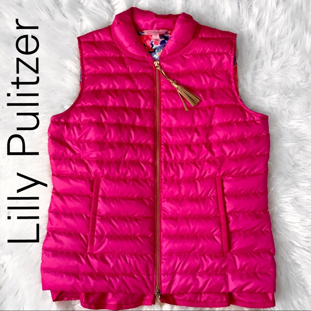 Lilly Pulitzer CORA DOWN PINK VEST-XS - Picture 3 of 8
